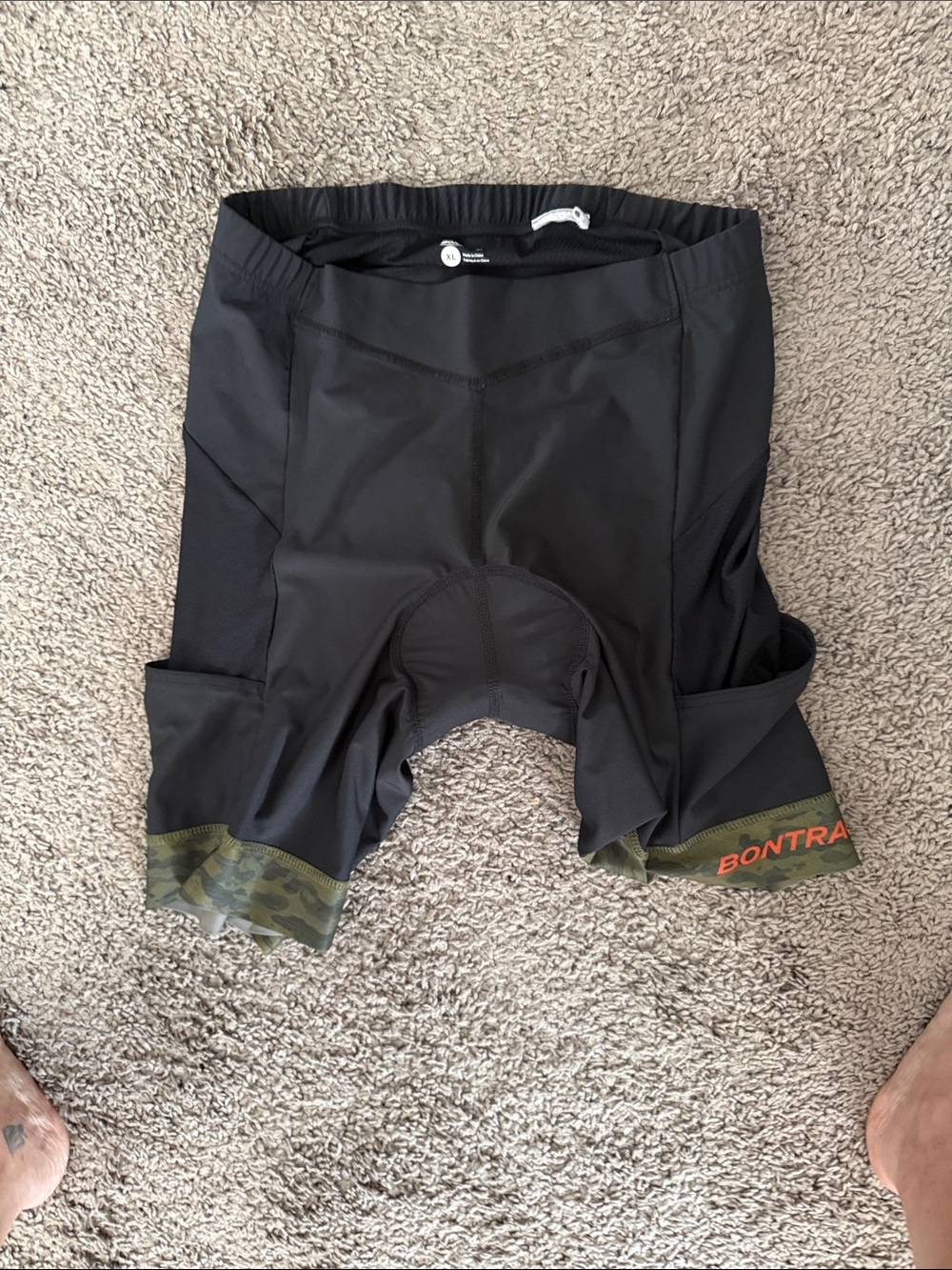 Bontrager Black Athletic Cycling Shorts with Green Trim